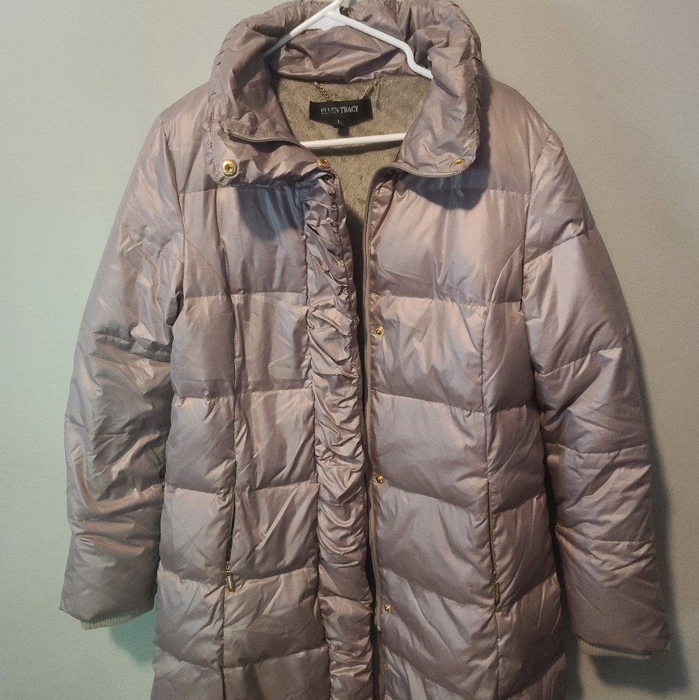 Ellen Tracy Taupe size large down coat